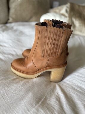 Free People Leather Heeled Ankle Boots 🤎✨ (EU 36)